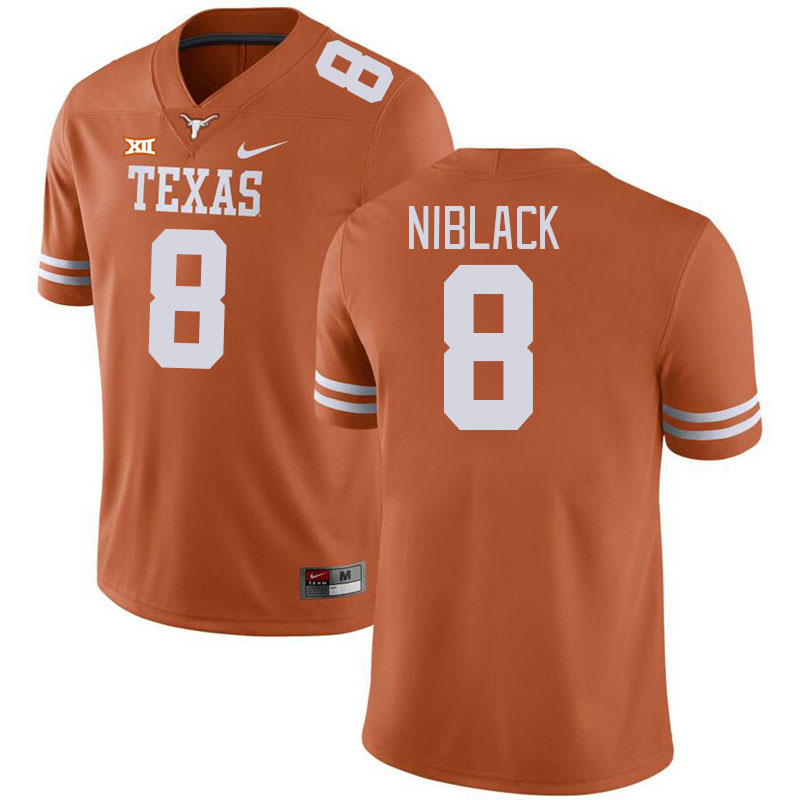 Men #8 Amari Niblack Texas Longhorns College Football Jerseys Stitched-Orange